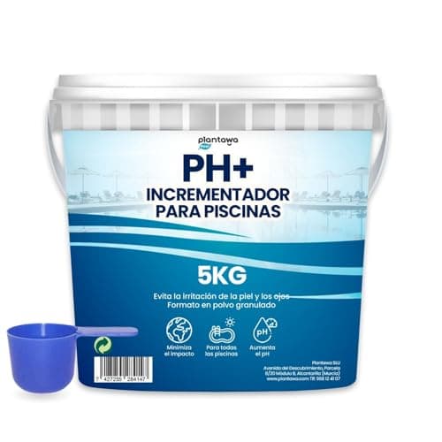 PLANTAWA Incrementador pH Piscina Plus 5Kg | Elevador pH+ para Piscinas y Spas en Formato Polvo, Aumenta el pH del Agua, Mantenimiento Fácil, Efectivo y Duradero.