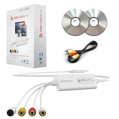 VIXLW Conversor VHS a Digital, Tarjeta Capturadora USB, Convierte Cintas VHS/VCR/Hi8/Mini DV a DVD/Archivos Digitales - Compatible con Cámaras/Videocaseteras/PC/TV y Windows/MacOS