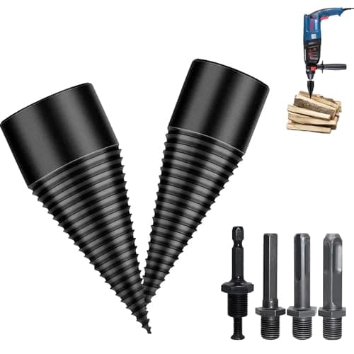 Forhandy Juego de brocas para cortar madera, 42 mm + 32 mm, con 4 asas de perforación, cono de madera dividida, para taladro