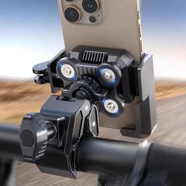 JOYROOM 2025 Soporte Móvil Moto Antivibración 4 Puntos Soporte Movil Bicicleta, Soporte Móvil Patinete Eléctrico con Rotación 360°, Soporte Teléfono Moto Universal para iPhone 16 & Samsung 4.7"-7"