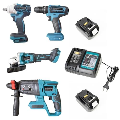 Juego de herramientas eléctricas PNI WK400 con baterías de 18V 5,0Ah, cargador incluido