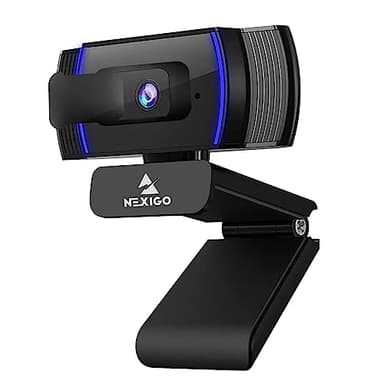 NexiGo N930AF 1080p Webcam con Micrófono Estéreo, Enfoque Automático y Cubierta de Privacidad, USB Cámara Web para Streaming en Vivo, Compatible con Zoom/Skype/Teams, Mac Portátil y Computadora