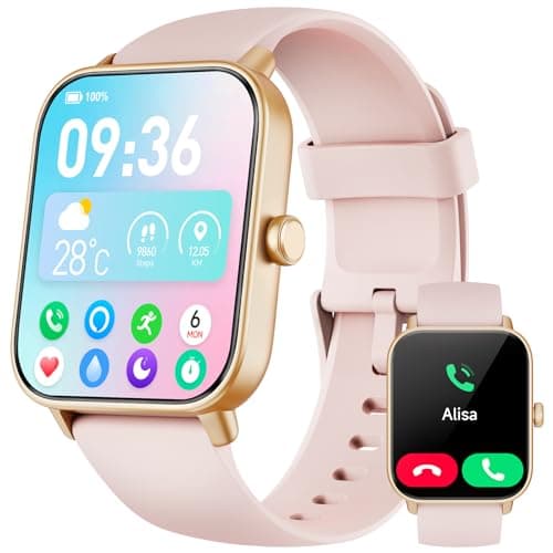 Reloj Inteligente Mujer con Llamadas Bluetooth y Voz de Alexa,1.8" Smartwatch Mujer Hombre con Pulsómetro, SpO2, Sueño, Modo de Ejercicio 100+, Reloj Deportivo Mujer Impermeable IP68 para Android iOS