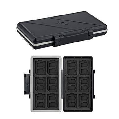 JJC Funda para Tarjetas de Memoria con 36 Ranuras, Resistente al Agua, antigolpes, para 24 Tarjetas Micro SD, SDXC SDHC TF y 12 Tarjetas SD SDXC SDHC
