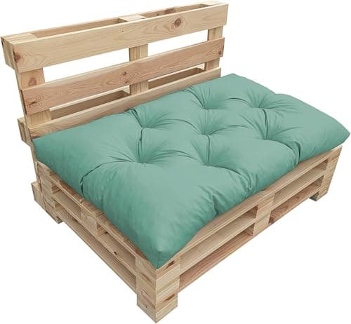 chilly pilley Cojín para Palets Cojín para Palets Impermeable Cojín para Palets Cojín para Jardín Impermeable Repelente Al Agua Muchos Tamaños Y Colores (cojín de Asiento 120x60x12 Menta Pastel)