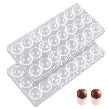 YXHZVON 2PCS Molde Policarbonato Chocolate, Molde para Bombones de Policarbonato, Policarbonato Transparente 3D Molde de Chocolate Para Chocolate, Cubitos De Hielo, Caramelos