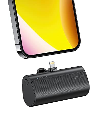 VEGER 5000mAh Mini Power Bank para iPhone,20W de Carga Rápida,Batería Externa iPhone Compatible con iPhone 14/14 Pro/14 Pro Max/14 Plus/13/12/11 /XS/XR/X/8/7/6s/Plus y Más
