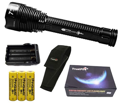 Linterna profesional Trustfire J18, con 7 Led CREE XML-T6-8500lm / Baterías Kingwei originales, 1 Modo/Uso con 2 o 3 baterías (B - Linterna kit alumbrado)