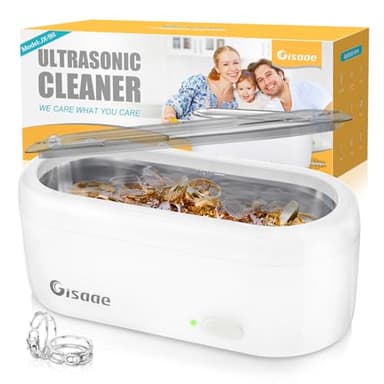 Gisaae Limpiador Ultrasonidos Profesional 47kHz, 360ML Limpiador Ultrasónico Lavadora Ultrasónica, Limpiador Ultrasónico Para Gafas, Dentaduras, Joyas, Relojes, Razots