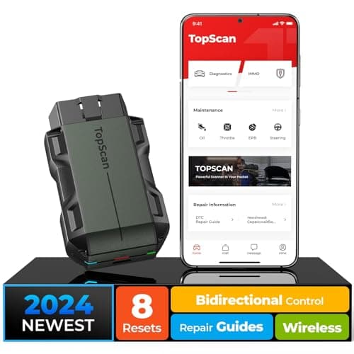 TOPDON Topscan OBD2 Diagnosis Maquina, Diagnosis Coche Multimarca Escaner para Coches, Herramienta de Diagnóstico inalámbrico para Todos los Sistemas, Prueba Activa, Todo el Software 1 año Gratis