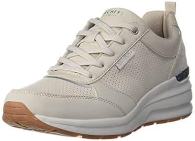 Skechers Billion Subtle Spots, Zapatillas Mujer, Off White Dura Leather White Leopard Trim, 36 EU