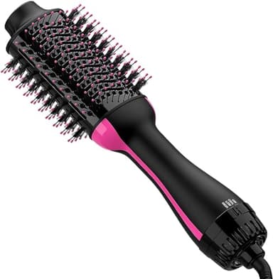 SAWOP Cepillo Secador de Pelo 3 en 1 de un Solo Paso y Cepillo Volumizador Moldeador de Aire Caliente con Barril de Titanio Cerámico Antifrizz e Iones
