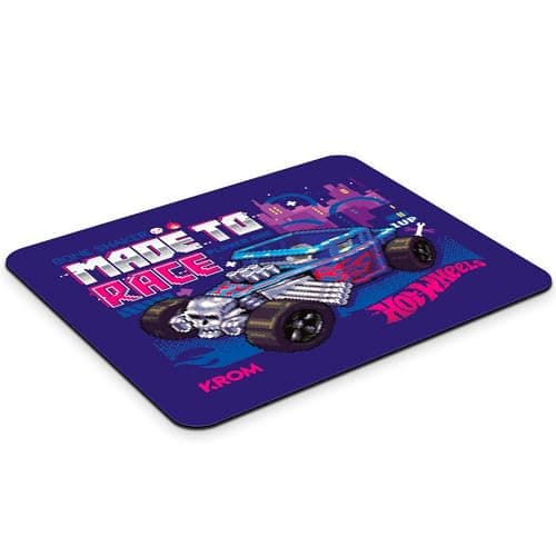 KROM Track Hot Wheels - Alfombrilla Gaming edición Especial Hot Wheels, Base Goma para Mayor fijación, tamaño 320 x 280 x 3 mm, Color Azul