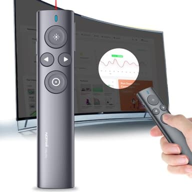 NORWII N95 Pro Destacar Presentador Recargable, Puntero láser Digital/físico y Puntero de presentador Air Mouse, Soporte Resaltar Magnificar Temporizador LED LCD