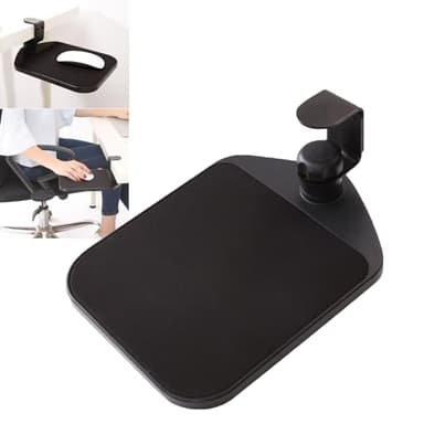 Bandeja de mouse para oficina en casa, abrazadera debajo del escritorio, tabla de extensión giratoria de 360°, reposamuñecas, soporte de mano ajustable para computadora, plataforma de soporte para