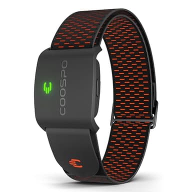 COOSPO HW9 Pulsómetros HRV Zona de Frecuencia Cardíaca Banda Bluetooth5.0 Ant+ con Memoria Sensor LED, IP67 Impermeable Rechargeable Heart Rate Monitor Bracelet Compatible con Wahoo Strava Polar