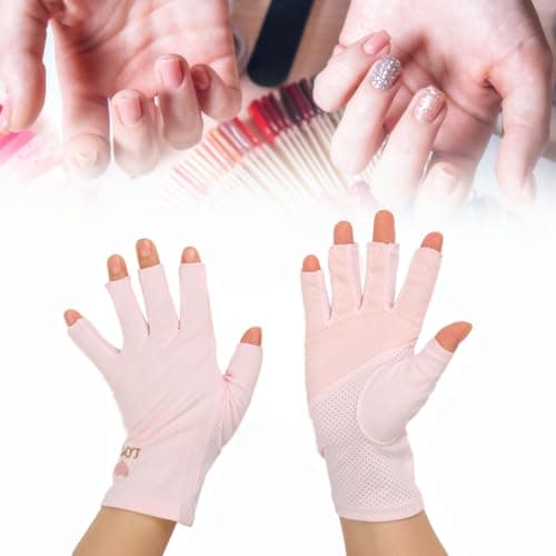 Guantes anti UV, guantes de manicura de gel, guantes de protección profesional sin dedos para manicura Protección UV Elástico Transpirable Fibra sin Dedos Guantes de Lámpara de Uñas