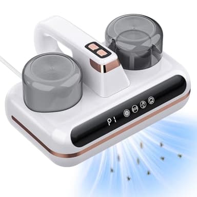 YGiTK Aspirador de Ácaros para Colchones con Luz UV, Aspirador de Cama 100W 10KPa Destruye hasta 99,9% de Ácaros, con Doble Depósito de Polvo, Indicador de Humedad, Ayuda para Alérgicos