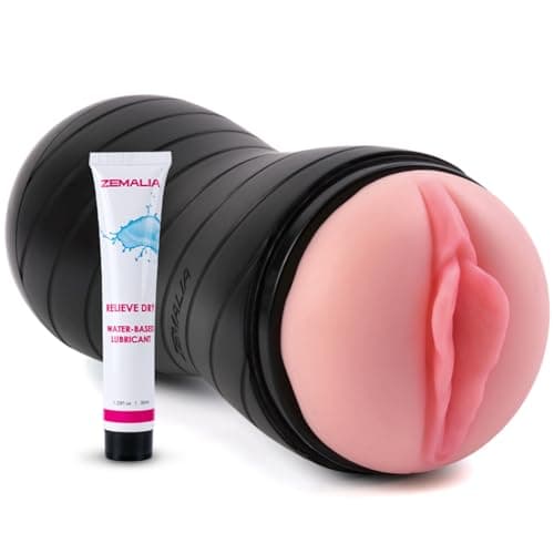 Zemalia Juguete sexual para hombres, para masturbación, con una vagina realista y una boca con lengua 3D