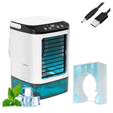Con Caja De Hielo Aire Acondicionado Portatil Silencioso, Aire Acondicionado Caravana 3 Velocidades Y LED De 7 Colores Aire Acondicionado Caravana