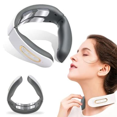 Masajeador Cuello Cervical, Masajeador Eléctrico Portátil con Terapia Calor 42°C, 6 modos y 9 Niveles de Intensidad Adecuado de Masajeador Cervical y Cuello para Viajes, Familia, Oficina