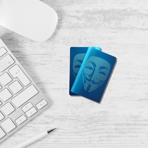 Tarjeta de Aluminio Fina y Resistente al Agua para Frase Semilla de Criptomonedas - Almacenamiento Seguro de 24 Palabras Clave para Billeteras Frías como Bitcoin, Ethereum,etc -Azul