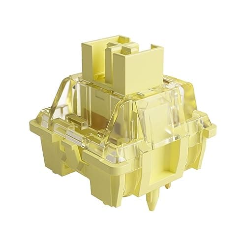 Akko V3 Switches para Teclado Mecánico, Lineal Switch, 5 Pin 50gf, RGB LED-Slot, Cubierta Transparente, Interruptores MX para Gaming Keyboard/DIY Kit (Amarillo Crema, 45 Piezas)