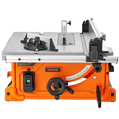VEVOR Sierra Circular de Mesa Con Capacidad de Corte 625 mm 4400 rpm 1800 W - Sierra con Corte Transversal 85 mm 90° y Corte Biselado 60 mm 45° para Madera, Carpintería y Taller Interior/Exterior