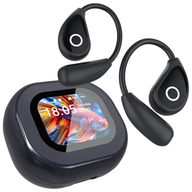 MONODEAL AI Auriculares traductor en Tiempo Real, audífonos traductor de Idiomas Pantalla táctil LCD, Auriculares de Sonido óseo, 134 traductores Idiomas, Tiempo Real Auriculares de traducción Tiempo