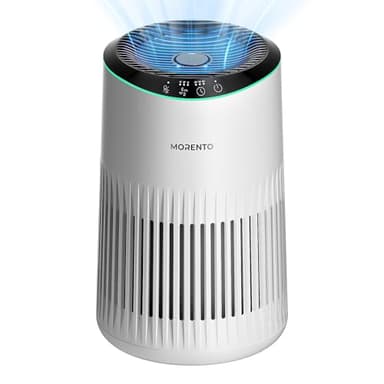 MORENTO Purificadores de Aire para Hogar, Para Humo, Caspa De Mascotas y Olores Con Esponja de Fragancia, Purificador de Aire Pequeño con Modo de Sueño para Dormitorio u Oficina