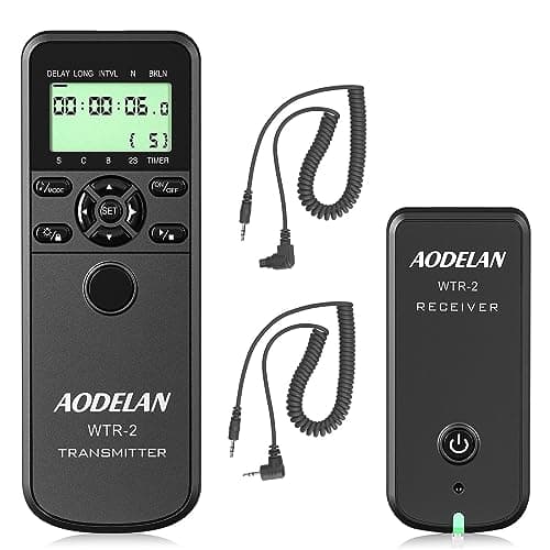AODELAN WTR2 Disparador Inalámbrico Temporizador Mandos a Distancia Intervalómetro para Canon EOS R, 2000D, 80D, 77D, 70D, 60D, 800D, 200D, 6D MK II, 6D