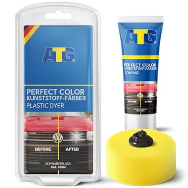 ATG ATG047, El tinte de plástico proporciona paragolpes, brinda nueva vida y devuelve el brillo - funciona para cualquier automóvil y motocicleta, negro, embalaje surtido