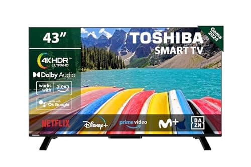 TOSHIBA 43UV2363DG Smart TV 4K UHD de 43", sin Marcos, con HDR10, Dolby Audio, Compatible con Asistente de Voz Alexa y Google