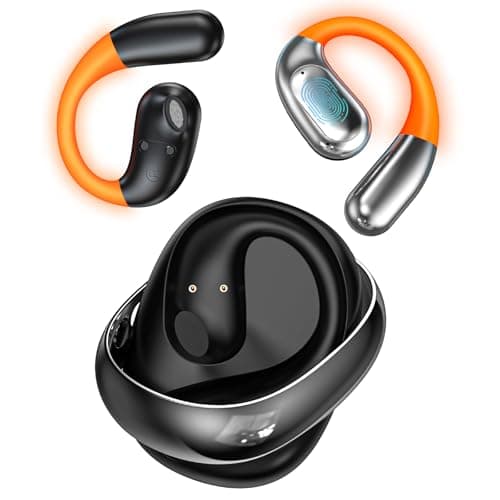 MTOXW AI Auriculares Traductores Simultáneo, Auriculares Traducción 3 en 1 en tiempo real En 135 idiomas con APP, Auriculares Bluetooth con ganchos para la oreja con luz LED para viajes y negocios