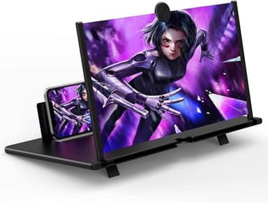 Homavit Amplificador de Pantalla de móvil, 18 Pulgadas HD Lupa para movil, Amplificador de Pantalla, para Todos los Smartphones, para Ver películas y Videos (Negro)