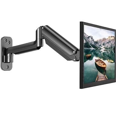 HUANUO Soporte Monitor Pared para Pantallas de 17 a 32 Pulgadas, Brazo Monitor de PC y TV de 2~8 kg, Monitor Ajustable con Resorte de Gas, VESA 75, 100 mm