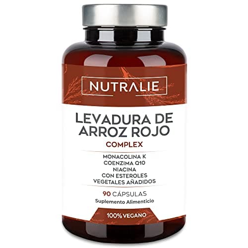 Levadura de Arroz Rojo 2,9mg - Monacolina K + Q10 + Vit C E - Reduce el Colesterol - Levadura de Arroz Rojo Colesterol Cápsulas Naturales - Red Yeast Rice 90 Cápsulas Veganas Nutralie