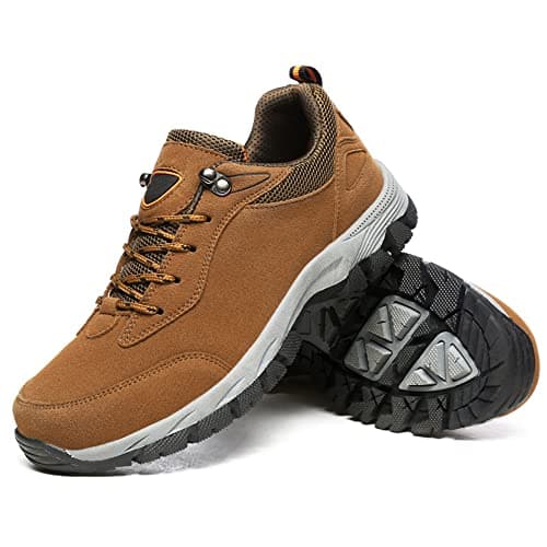 Legou Zapatos de senderismo para hombre, zapatos deportivos para viajes al aire libre, antideslizantes, suela gruesa, zapatos casuales, Brown, 42 2/3 EU