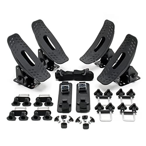 WilTec Portakayak Profesional para Techo 4 Uds. Soporte baca Kayak Embarcación Piragua Tabla Sup Tabla Surf