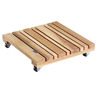 WAGNER Soporte con Ruedas para Plantas Feng Shui 28 x 28 x 5,5 cm I para Uso Interior I Madera de Aliso FSC®, aceitado Natural I Capacidad de Carga 100 kg I 20023001