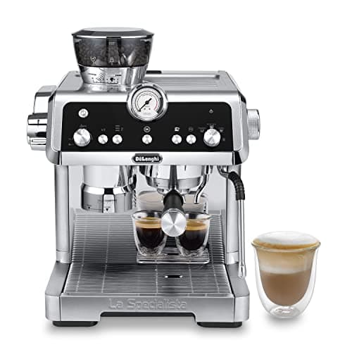 De'Longhi Perfetto Specialista Prestigio, Máquina de Café Espresso y Cappuccino con Bomba, Máquina de Café en Grano, EC9355.M, Metal/Negro