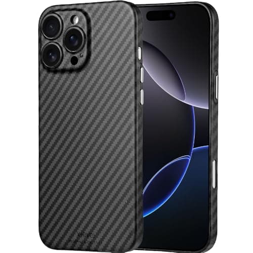 X-level Funda Compatible con iPhone 16 Pro MAX, Carcasa Ultradelgado 0.35 mm Fibra de Carbono Antichoque Anti-Arañazos y Protección a Bordes Phone Case para iPhone 16 Pro MAX- Negro