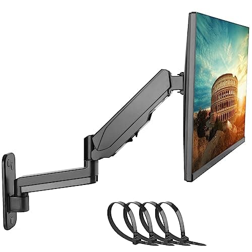 PUTORSEN Soporte Monitor Pared para Pantallas de 13 a 32 33 34 Pulgadas PC y TV, Brazo Monitor Pared con Resorte de Gas Ajustable, Inclinación y Giro, Altura Ajustable, Load 2.2-9KG, VESA 75/100