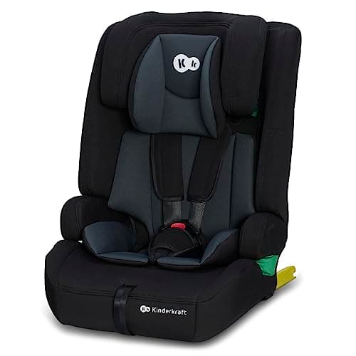 Kinderkraft SAFETY FIX 2 I-SIZE 75-150 cm Silla coche grupo 1 2 3 isofix, Asiento amplio y blando para niño, Arnés interior de 5 puntos, Reposacabezas ajustar, Reductor modular, Negro