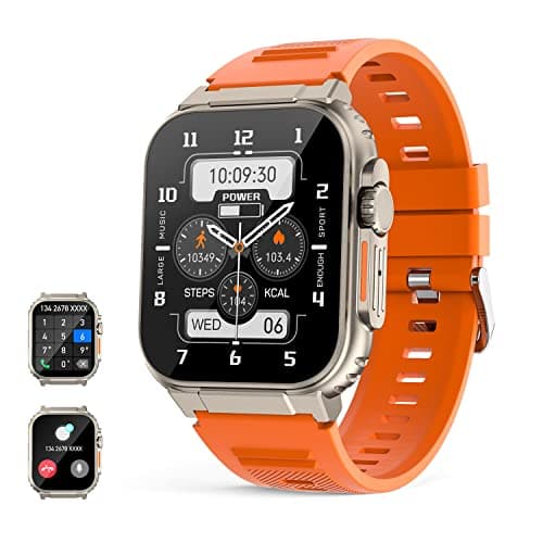 Reloj Inteligente Hombres ultra con Llamadas, Monitores de actividad Fitness con 100+ Modos Deporte/sueño/Podómetro,Almacenamiento de música,batería 600 mah,smartwatch Compatible con Android iOS