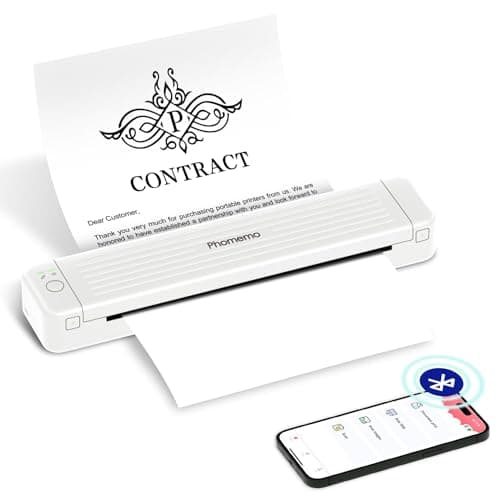 Phomemo P831 Impresora Portátil A4, 300 dpi Impresora Térmica Admite Papel Normal A4, Impresora Sin Tinta Compatible con Phone y Laptop, Impresora Monocromo para Viajar, Doméstico, Oficina