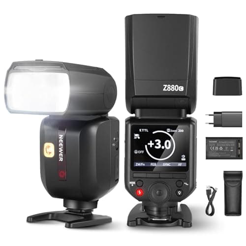 NEEWER Z880-C Flash 2,4 G 76 W TTL Cámara Flash Speedlite Compatible con Canon, UI mejorada, lámpara de modelado TTL/M, interruptor rápido TCM, 1/8000s HSS 7,4 V/2600 mAh batería 480 flash de potencia