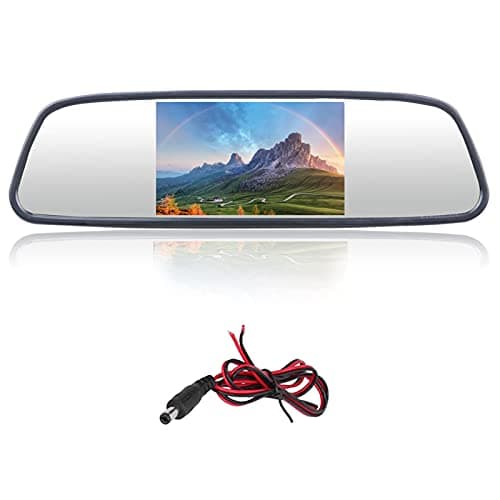Pantalla de Espejo Retrovisor de 5 Pulgadas Interior del Monitor de la Cámara de Respaldo Accesorios para Auto con Pantalla Retrovisora 2 Canales de Entrada ABS Universal para Maletero de Coche DC12‑
