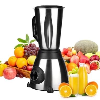 Batidora de Vaso 1000W, Licuadora para Verduras y Frutas, 1.5 L Taza de acero inoxidable, 5 Velocidades, 6 Cuchillas de Acero Inoxidable, Licuadoras para Zumos y Batidos,sin BPA (A)