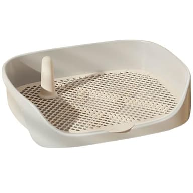 meadero para perros en casa,Bandeja para perros Bandeja para interiores, almohadillas de entrenamiento para el baño de perros 15.8x11.8x4.3 en el entrenamiento de baño para perros extraíbles blancos